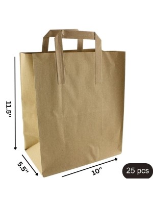 Brown Kraft Paper Takeaway Bags 10x5.5x11.5'' (25 pcs) 