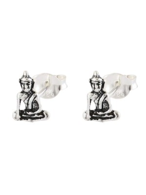 Sterling Silver Buddha Design Ear Studs