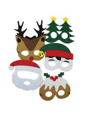 Christmas Design Felt Face Masks - Assorted Designs