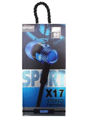 Sport Extra Bass Audio Stereo Earphones X17 - Assorted Colours