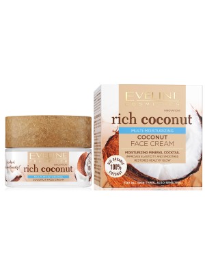 Eveline 100% Organic Rich Coconut Multi-Moisturizing Face Cream - 50ml
