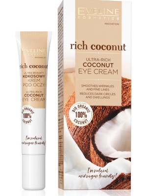 Eveline 100% Organic Rich Coconut Ultra Rich Eye Cream - 20ml (Exp.Date: 05/23)