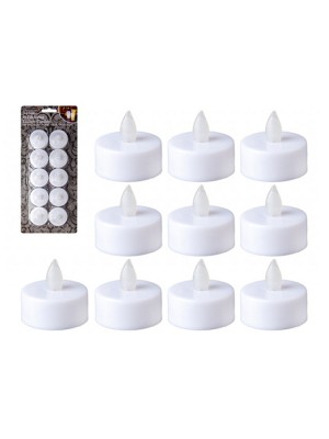 Flickering Battery Operated Tealights - Pack of 10