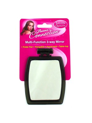 Glamour Connection Multi-Function 3-Way Travel Mirror - Assorted 