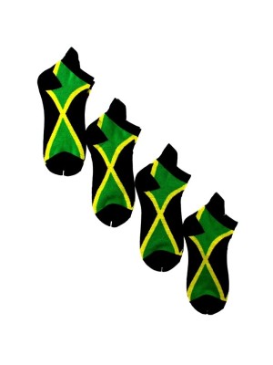 Men's Jamaican Flag Design Trainer Socks (1 Pack)