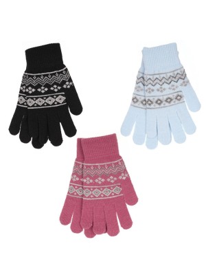 Ladies Gloves Fairisle Design - Assorted Designs 
