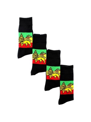 Men's Black Lion Of Judah Design Ankle High Socks (1 Pack)