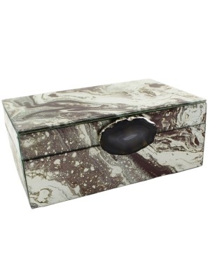 Marble Jewellery Box With Stone Handle 