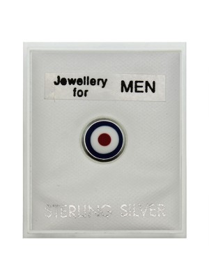 Men's Sterling Silver Round Stud- Multicolour 8mm