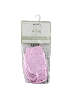 Nursery Time Baby Scratch Mittens - Pink (2 pairs)