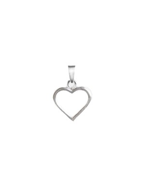 Sterling Silver Cut Out Heart Pendant 