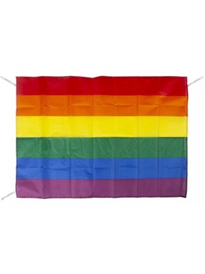 Rainbow Flag with Strings (33" x 23")