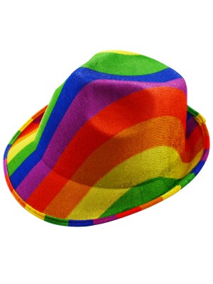 Adults Trilby Hat - Rainbow Print