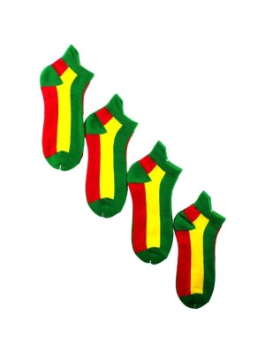 Men's Rastafarian Flag Design Trainer Socks (1 Pack)