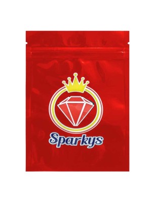 Grip Seal Printed Resealable Bags - Sparkys - Red (100x150mm)