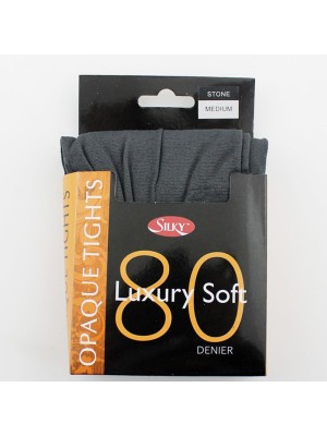 Silky 80 Denier Luxury Soft Opaque Tights - Stone (Medium)