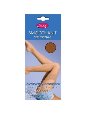 Silky 15 Denier Smooth Knit Stockings - One Size (Mink)