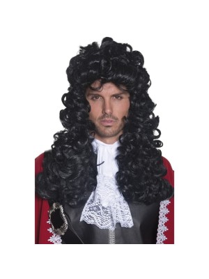 Long Pirate Captain Party Wig - Black