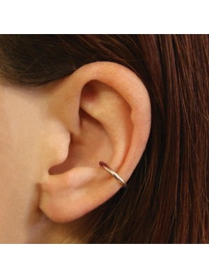 Sterling Silver Rose Gold Plain Ear Cuff - 12mm