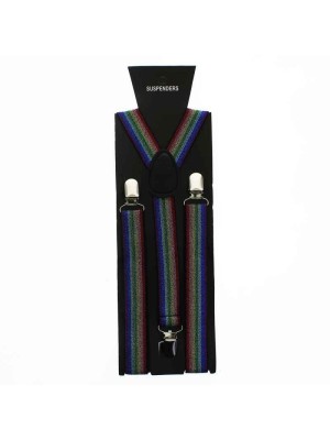 Fashion Shiny Suspender Braces Glitter Rainbow 25mm