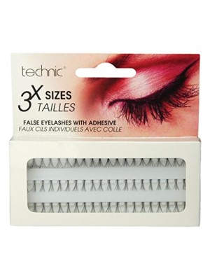 Technic False Eyelashes With Adhesive - 3 Individual Sizes