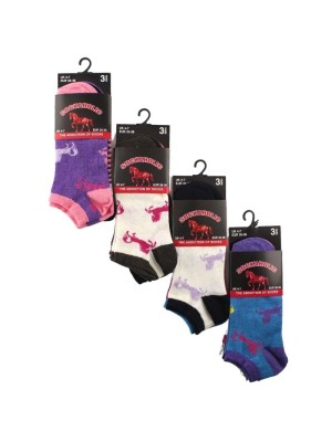 Teenage Girls Unicorn Design Trainer Socks (3 Pack) - Asst 