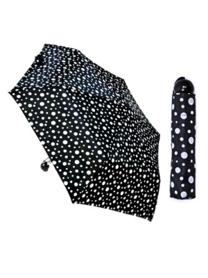 Unisex Black & White Supermini Umbrella With Ball Handle