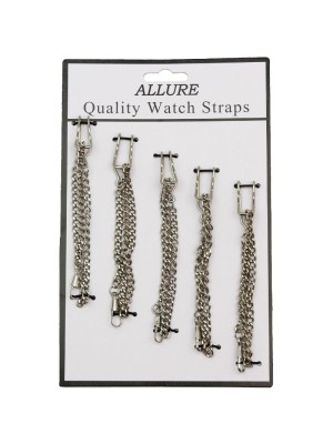 Allure Metal Pocket Watch Chain- Silver 