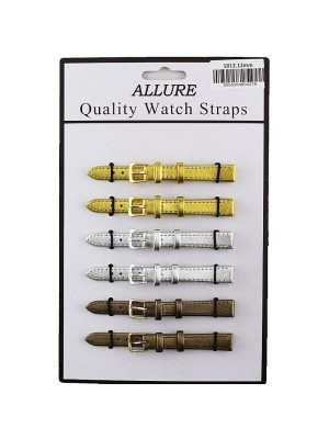 Allure Leather Watch Straps - Asst. Buckles & Colours - 12mm