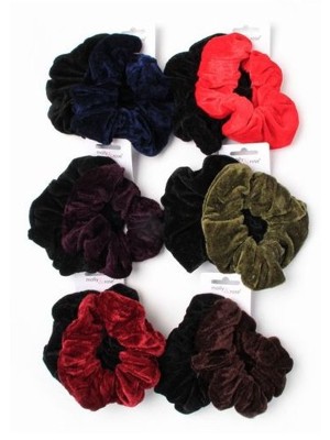 Velvet Scrunchies (Pack of 2) - School Colours