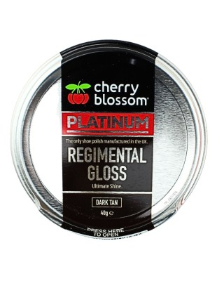 Cherry Blossom Platinum Shoe Polish 40g - Gloss Dark Tan