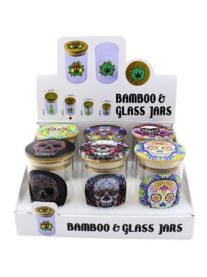 Clear Bamboo & Glass Jars (88 x 55mm) 