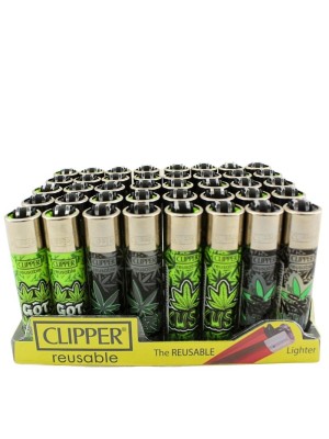 Clipper Lighters "Graffiti Leaves" Design - Assorted 