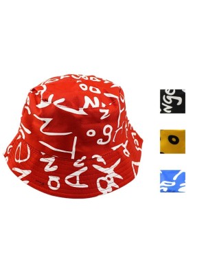 Kids Reversible Bucket Hat Multi Symbol Design - Assorted Colours
