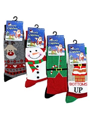Men's Christmas Design Socks (1 Pack)  - (UK 6-11) Assorted Designs 