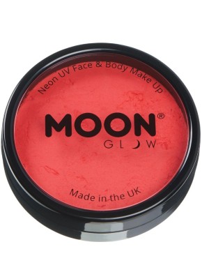 Moon Glow Pro Neon UV Pro Face & Body Paint Cake Pot - Neon Red