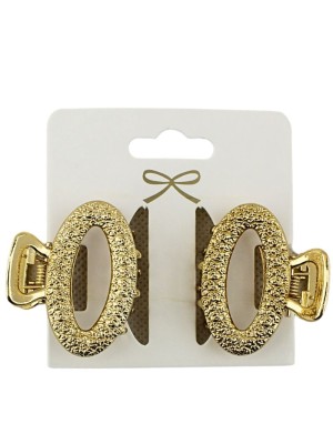 Ladies Oval-Shaped Clamps - Gold (4cm)