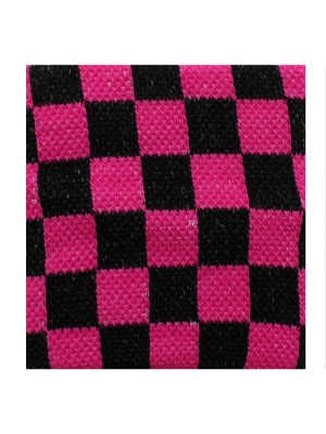 Wrist Sweatbands Chequered Black & Neon Pink