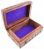 Wooden Flower Design Brass Inlay Storage Box With Velvet Lining 