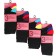 Wholesale Ladies Black Socks With Coloured Toes & Heels (3 Pair Pack) - Asst.