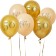 Biodegradable Latex Balloons 12" 'Fifty' - Gold & Nude - 6pcs 