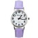 Pelex Unisex Classic Round Dial Leather Strap Watch - L-Purple/Silver