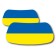 wholesale Ukraine Flag Face Sticker - Pack of 2 Stickers 