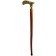 Wholesale Wooden Carved Flower Patterned Walking Stick With Metal Crutch Handle