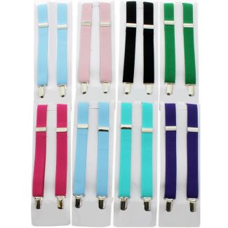 Children's Braces Plain Bright Colours Assortment (25mm)