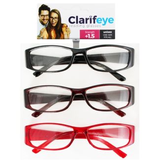 Clarifeye Reading Glasses +1.5 - Assorted Colour
