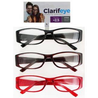 Clarifeye Reading Glasses +2.5 - Assorted Colours 