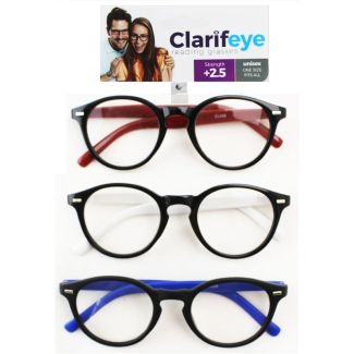 Clarifeye Reading Glasses +2.5 - Assorted Colour