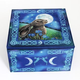 Blue Mirror Box Moon Gazing Hare (10cm)