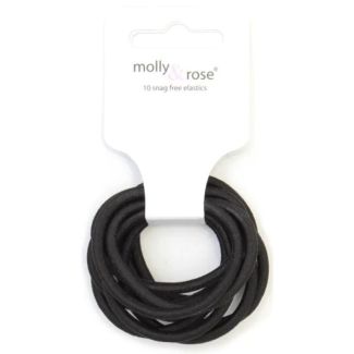 10 pcs Black Stretch Hair Elastics - 4.5cm x 3mm